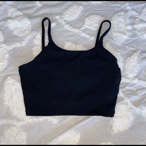 Cropped black workout tank